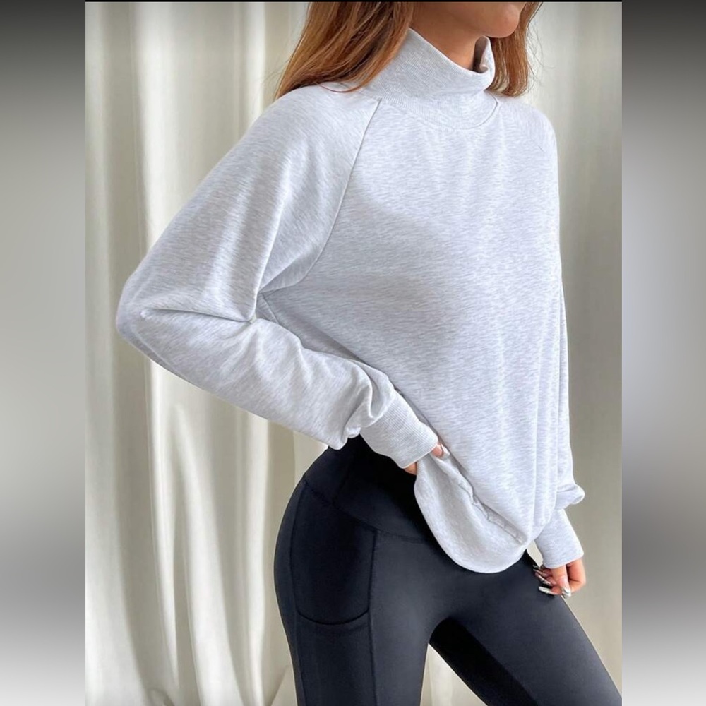 Gray Turtleneck Sweatshirt
